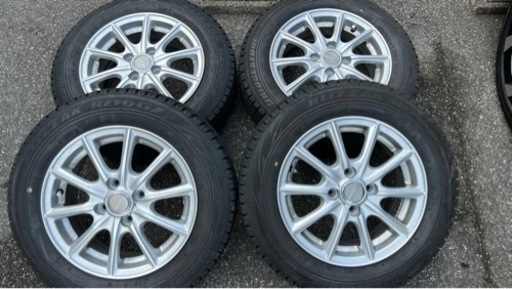 くすみ水色 エコフォルム14 4/100+スタッドレス 165/70R14