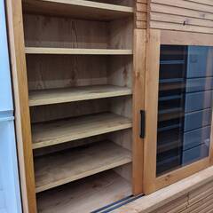 河口家具/2面食器棚/カップボード/BUMP（バンプ）/無垢材/120cm