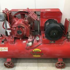 ★ エアー コンプレッサー 200V 中古 7馬力 FUJI 空冷2段圧縮機 W-38 大容量タンク317L OW-33 2筒搭載 直接引取限定 リペイント済 フジ ☆ エアー コンプレッサー 200V 中古 7馬力 FUJI 空冷2段圧縮機 W-38 大