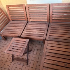 【ネット決済】アカシア材　木製　屋外用　ソファ　チェア　IKEA