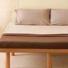 【使用1年未満】ナチュラルな木製すのこベッドとマットレスのセット