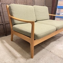 【売約済み】　起立木工 ノルディ　アーム　ソファ　ファブリック　生地　ソファ　2人掛け　2シーター　オーク　オーク材　オーク無垢材　北欧　ナチュラル　スカンジナビィア ミッドセンチュリー　ソファー　カントリー　木製　検　大塚家具　IDC　取り扱い