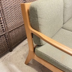 【売約済み】　起立木工 ノルディ　アーム　ソファ　ファブリック　生地　ソファ　2人掛け　2シーター　オーク　オーク材　オーク無垢材　北欧　ナチュラル　スカンジナビィア ミッドセンチュリー　ソファー　カントリー　木製　検　大塚家具　IDC　取り扱い