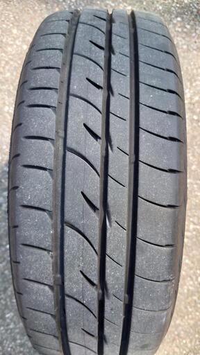 車のパーツ 夏タイヤ165/55R14ブリヂストン 14インチアルミ付き 4本セット