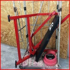 状態良好 FIGHTING ROAD/ファイティングロード プレスベンチ－ＴＲＵＳＴ＋バーベルシャフト 1本+ラバープレート60Kg 手渡し希望/自社配送可能（配送エリアについてお問い合わせください）