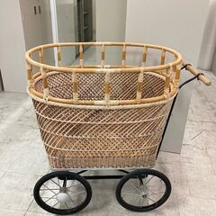 中古　良品　乳母車　ベビーカー 　籐製　保育園　幼稚園　転落防止...