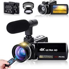 ビデオカメラ4K YouTubeカメラ 3000万画素 270度回転
