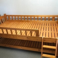 二段ベッド　スライドタイプ　木製
