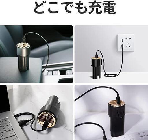 電動エアポンプ 12V ダブルシリンダー 充電器 USB充電式 収納袋付