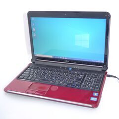 新品高速SSD Wi-Fi有 ノートパソコン 富士通 AH56/C 赤色 中古良品 15.6型