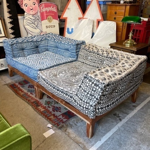 【計10万円程】a.depeche アデペシュ　a.depeche  block multi sofa corner GEO gray NOS blue ブロック マルチ ソファ コーナー ノス ブルー　1人掛け　1シーター　ベース付き　各色での販売です。（ベース付き）