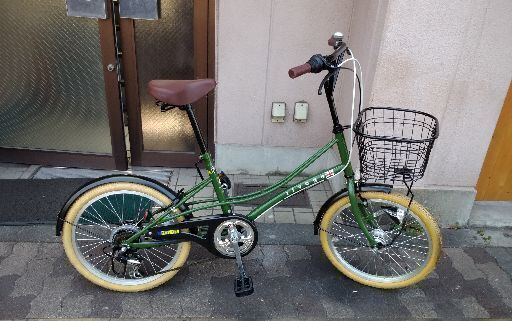 Welby[ウェルビー]rivage(リバージュ)20吋コンパクト自転車 外装6段/LEDオート/グリーンｘブラック
