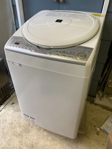 シャープ 電気洗濯乾燥機 ES-TX8C-W 2019年製 脱水8.0㎏ 乾燥4.5㎏ プラズマクラスター 美品　直接引き取り大歓迎‼