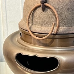 茶釜◇釜師 菊地政光 造◇銅蓋◇鉄釜◇約8kg