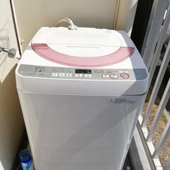 【無料】洗濯機　6kg　シャープSHARP ES-GE60R　