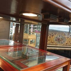 アンティーク家具 花梨 象嵌細工 (ぞうがん) 照明付き コレクション 