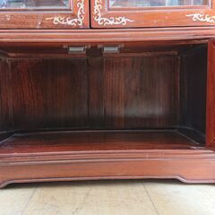 アンティーク家具 花梨 象嵌細工 (ぞうがん) 照明付き コレクション 