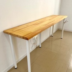 机（良質木材＋IKEAの脚＋IKEAのコンセント）　ほぼ未使用【...