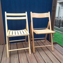 木製折り畳み椅子　ナチュラル　2脚　無印良品等