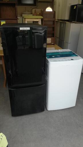 セット244⭐配送と設置は無料サービス⭐三菱冷蔵庫146L＋ハイアール洗濯機4.5kg