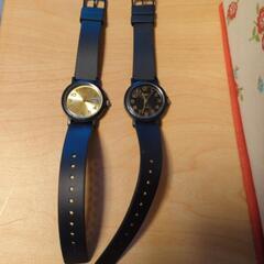 腕時計2本 黒とゴールド