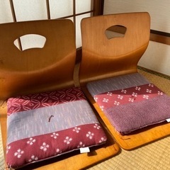 和室に最適な木製の座椅子×2