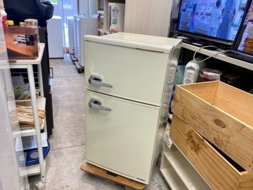 2ドア レトロ冷蔵庫 おしゃれ 85L 2018年製 一人暮らし 学生 中古家電