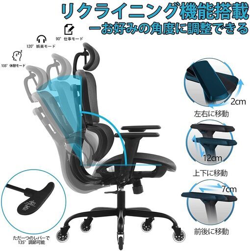 黒 新品/展示品 定価 ２３０００円 KERDOM 全面メッシュチェア ワーク