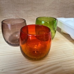 琉球グラス２００ccくらい入る！3色赤緑紫＋溶けないボールアイス製氷器
