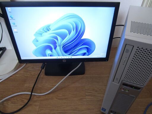 Windows11搭載第4世代i3 NEC デスクトップパソコン MATE MK34LE-H　20型モニターHP LE2002X付属