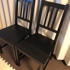 IKEA ダイニングチェア　椅子　黒　4脚セット　カバー付き