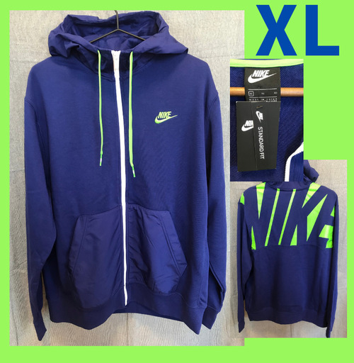 【新品】NIKE フルジップ パーカー　バックロゴ　XL