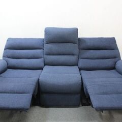 3人用　電動布張りテーブル付きリクライニングソファ(Nビリーバ 布NV)   NITORI  中古 店頭引取歓迎 R5478)