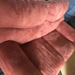 自社配送有 マルキタ家具購入 2.5人掛け ソファー スエードタッチ 布製 オレンジ系