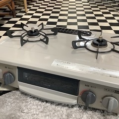 【リサイクルサービス八光　田上店　配達・設置OK】リンナイ　ガステーブル・ガスコンロ　[2口/右強火]  KG34NBER　クリームベージュ 　LPガス　グリル未使用　2020年製