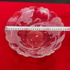 花柄ガラス菓子鉢　サラダホウル　洋食器