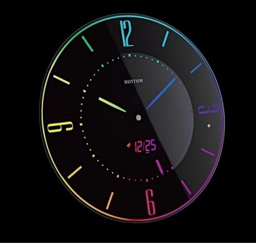 リズム(RHYTHM) 掛け時計 置き時計 電波時計 365色 LED 推し色