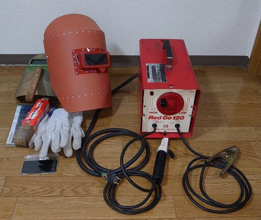 アーク溶接機/SSY-122R/Red Go 120 　100v/200v兼用　60Hz　面、耐熱グローブ、全てセット　すぐに使えます。