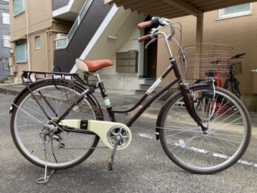 自転車　お洒落なブラウン