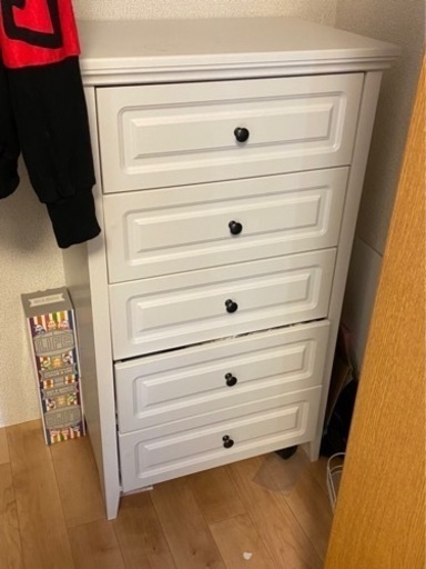 とてもかわいい白のチェストニトリ5段女の子用 すみとん 和光市の収納家具 タンス 衣類収納 の中古あげます 譲ります ジモティーで不用品の処分