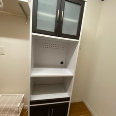 【ネット決済】オシャレな食器棚　キッチン棚　レンジ台炊飯器台付き