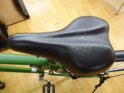 27インチ 自転車 6段変速 グリーン シティサイクル  ROGRESS 鍵付き  カゴ ライト 西岡店