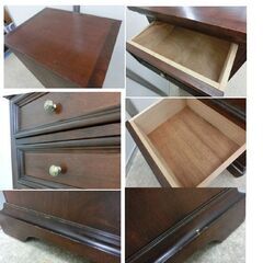 7段チェスト 木製 スリムチェスト レトロ風 アンティーク風 引き出し ブラウン クラシック風 札幌 西野店