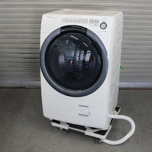T564) シャープ 洗濯7.0kg 乾燥3.5kg 2019年製 ドラム式洗濯機 ES-S7C-WL 左開き プラズマクラスター 7kg 乾燥ダクト自動お掃除 SHARP 乾燥の画像