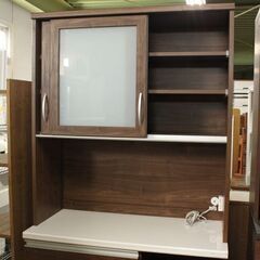 食器棚 幅100 日本製 Woody ウッディ100R キッチン収納 キッチンボード ダイニングボード ハイグロスシート   中古 店頭引取歓迎 R5506)