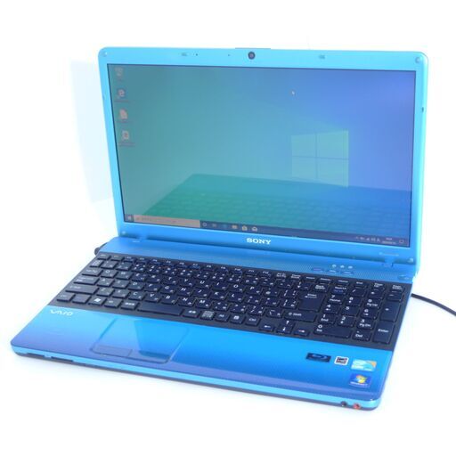 中古美品 新品SSD WiFi有 ノートパソコン SONY VPCEB49FJ 青色 15.5型 Core i5 4GB BD-R 無線 Bluetooth webカメラ Windows10 Office