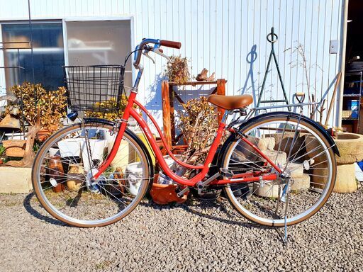 【美品】※直接引き取り 自転車 ママチャリ 前後カゴ付き ミラー付き 美品】※直接引き取り 自転車 ママチャリ 前後カゴ付き ミラー