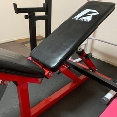 ベンチプレス 角度調節ベンチ シャフト付(懸垂機付)