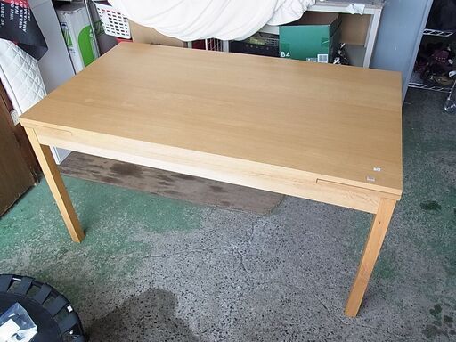 無印良品　伸縮テーブル　エクステンションテーブル　ダイニングテーブル　木製　オーク材
