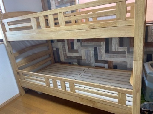 2段ベット　木製　子供部屋　ベット　マットレス付き